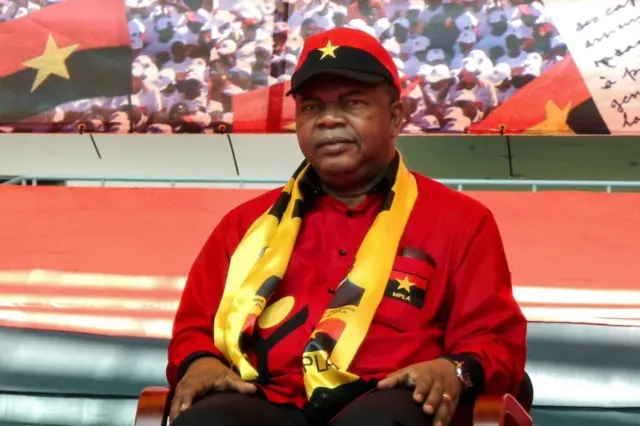 This file photo taken on December 10, 2016 shows Angolan Defence Minister Joao Lourenco looking on before delivering a speech as part of celebrations marking the 60th anniversary of Angolan ruling party People"s Liberation Movement of Angola (MPLA) in Luand