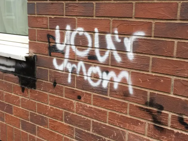 Spray painting on building in Hexthorpe