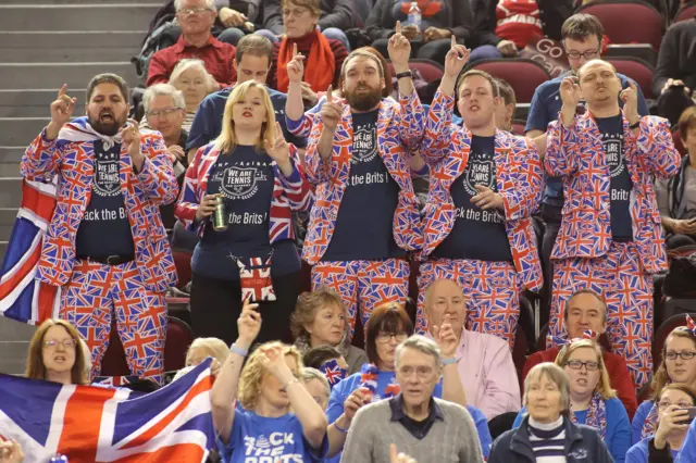 British fans cheer