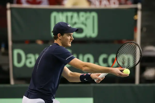 Jamie Murray of Great Britain gets ready to serve