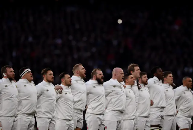 England rugby sing National Anthem