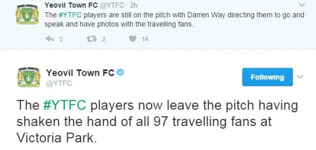 Yeovil tweets