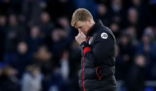 Eddie Howe looks dejected