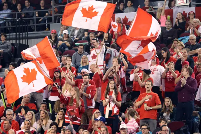 Canadia fans cheer