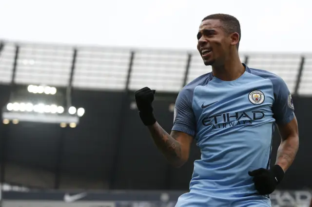 Gabriel Jesus celebrates