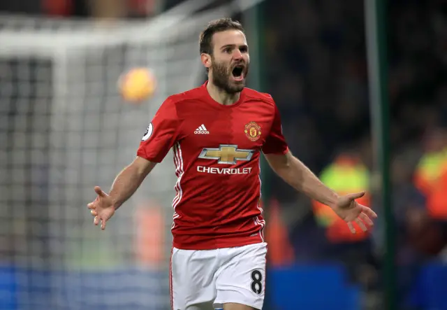 Juan Mata celebrates