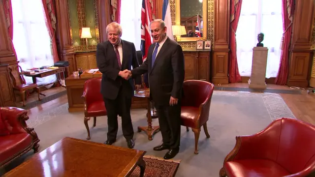 Boris Johnson and Benjamin Netanyahu in the Foreign Office