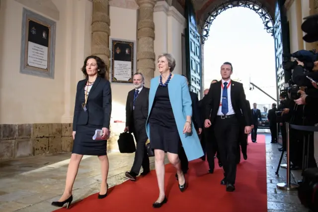 Theresa May at the Malta summit