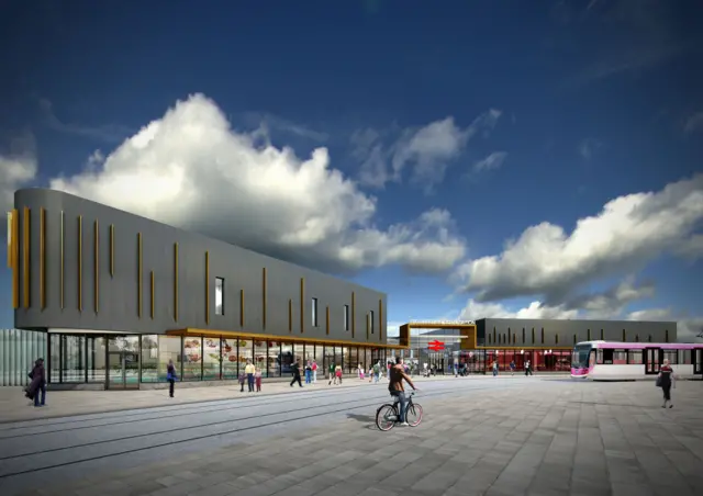 Artist's impression of new railway station