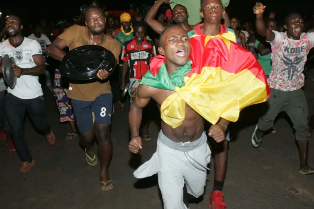 Cameroonians in Yaounde celebrating