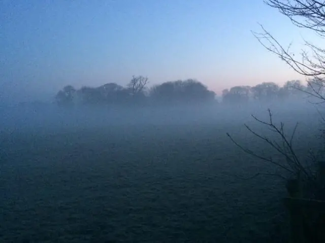 Frost over field in Hull