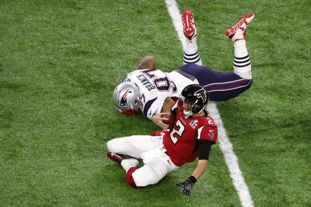 Matt Ryan is tackled