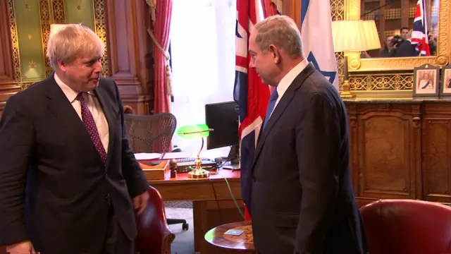 Boris Johnson and Benjamin Netanyahu in the Foreign Office