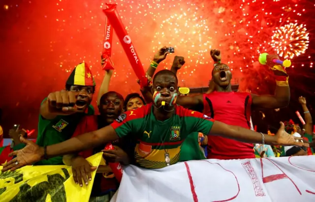 Cameroon fans celebrating