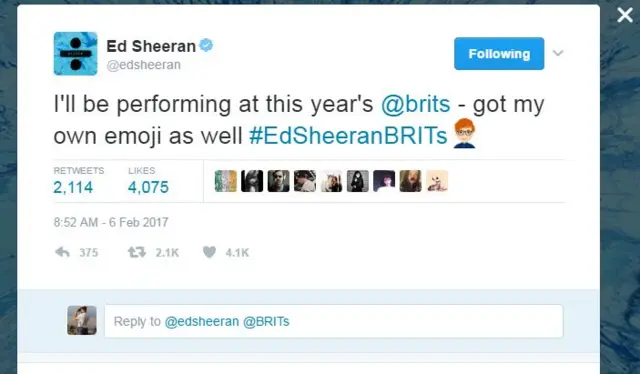 Ed Sheeran tweet