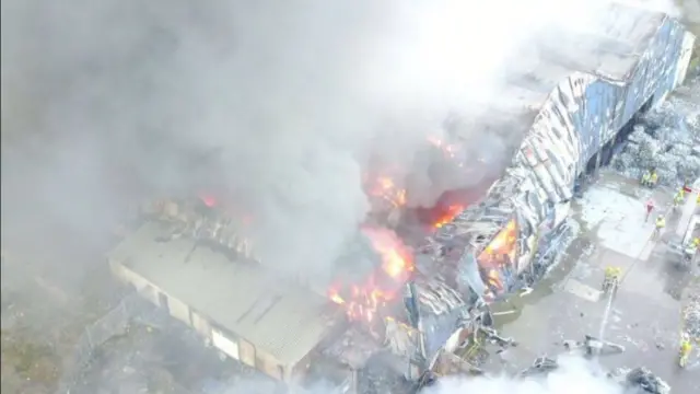 Fire at recycling plant