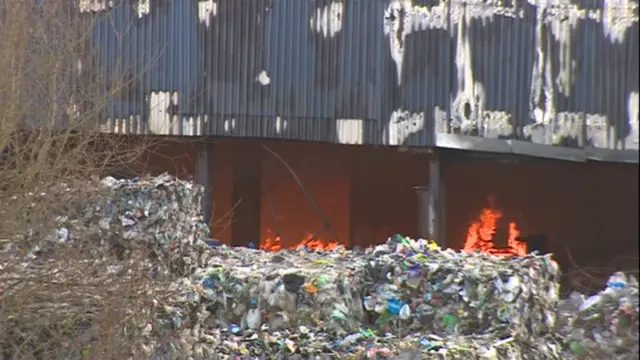 The fire at the plastics piles