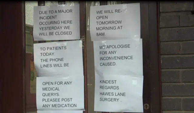 Signs on door