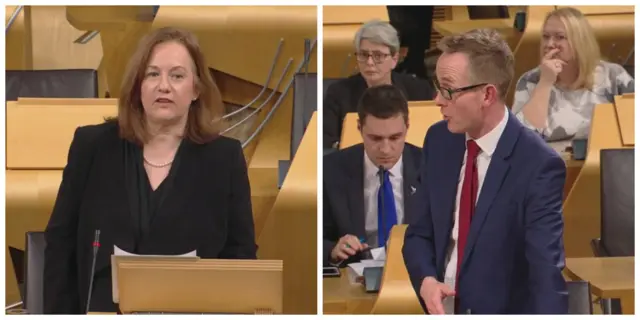 SNP MSP Joan McAlpine and Tory MSP John Lamont