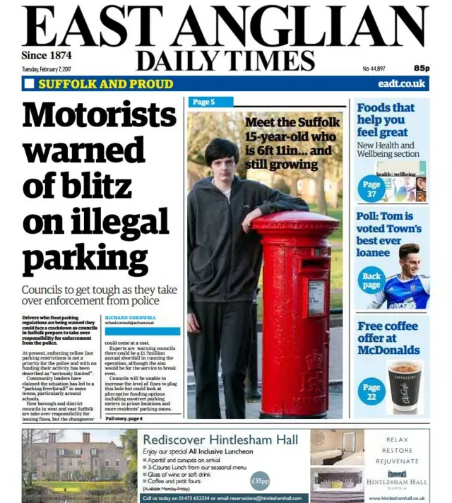 Front page of EADT