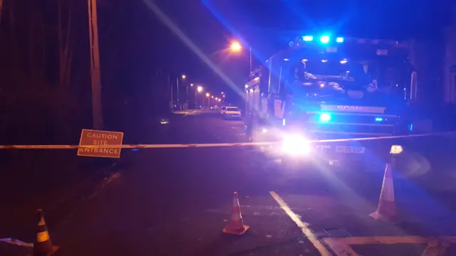 Fire engine at Wingfield Road, Trowbridge