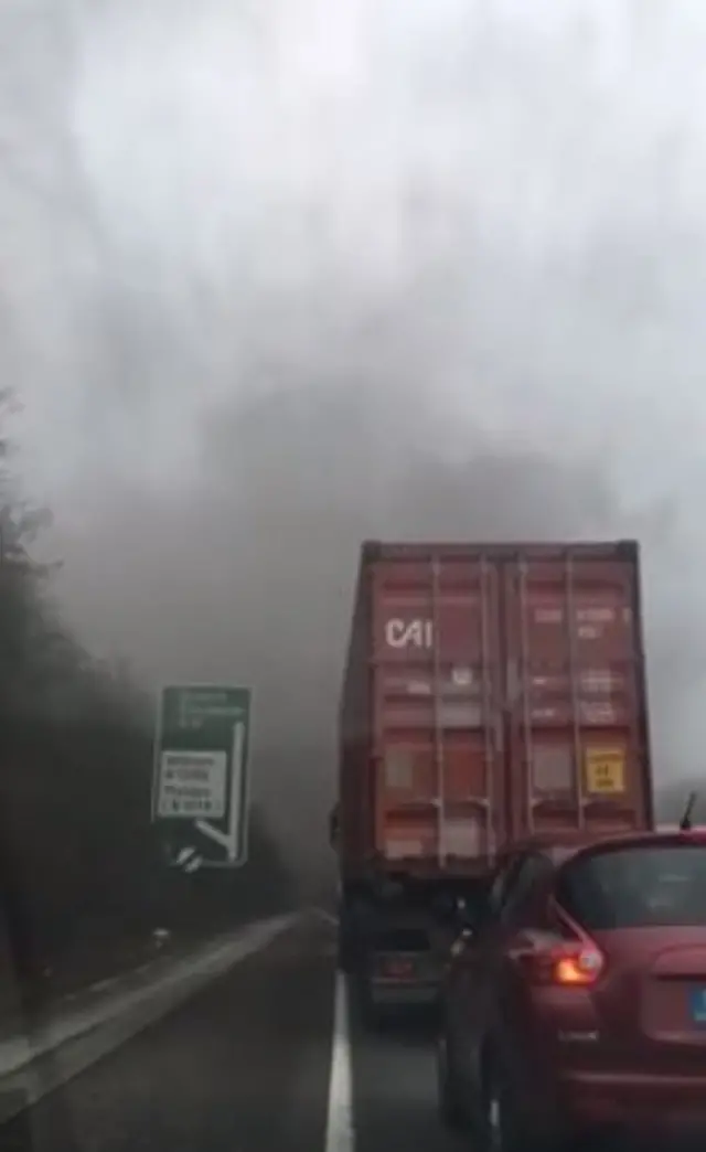 Fire on the A12