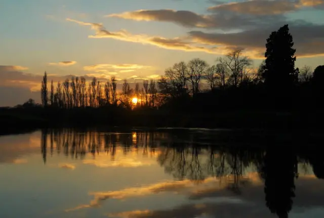 Beautiful sunset over Linton on Ouse