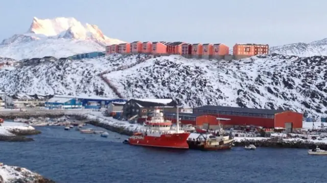 A view across the Fjord in Greenlandic capital, Nuuk