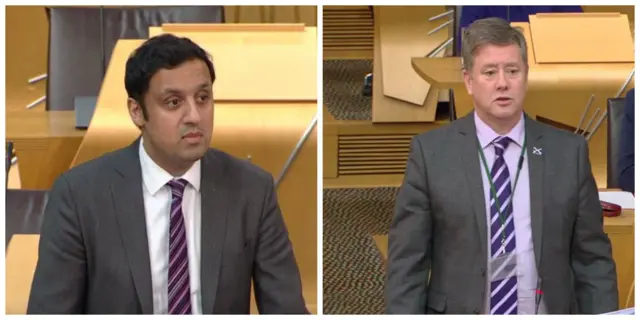 Labour MSP Anas Sarwar and the Economy Secretary Keith Brown