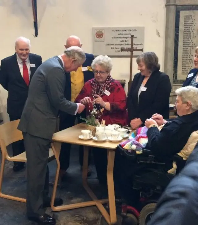 HRH Prince of Wales meeting people