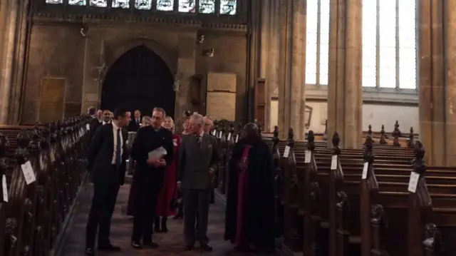 Prince Charles inside Holy Trinity Church