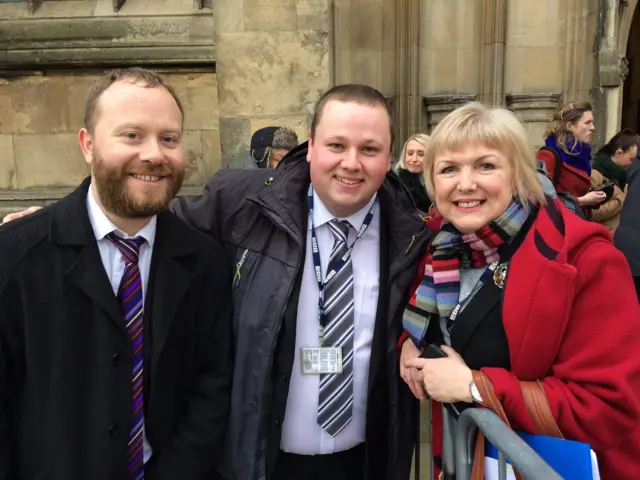 James Hoggarth, Dale Baxter and Judi Murden