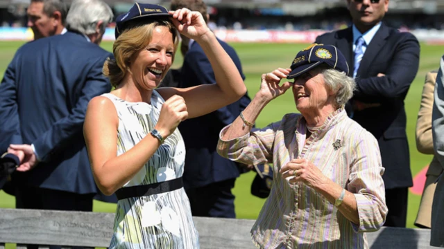 Former England women's cricket captain Clare Connor, pictured with Rachael Heyhoe Flint