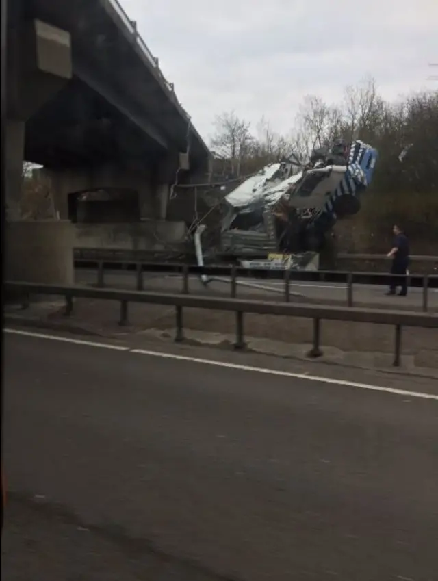 Crashed lorry