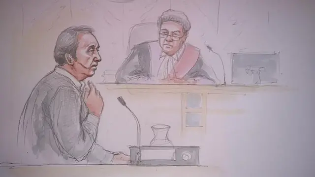 Artist's impression of Ian Stewart in court