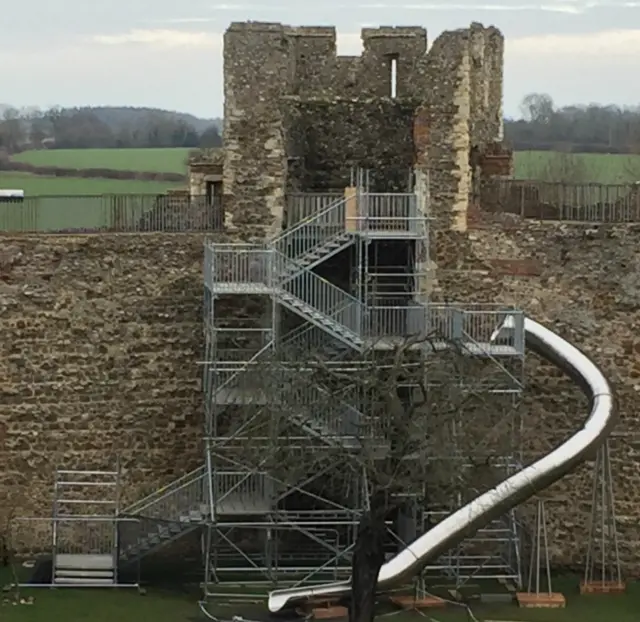 Slide installed at Framlingham Castle