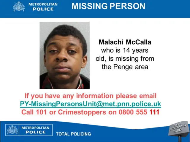 A missing persons appeal for Malachi McCalla