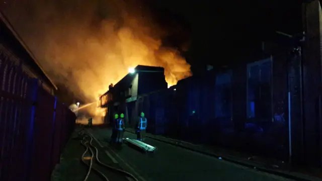 Building fire in Leicester