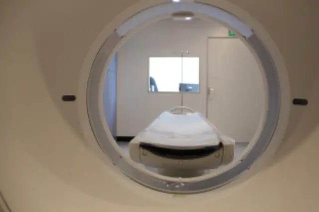 A view of a CT scanner