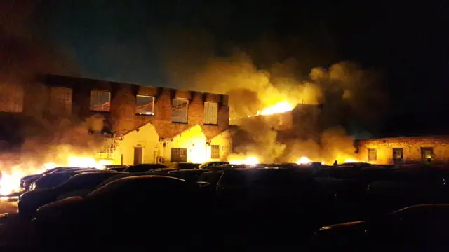 Fire in Leicester