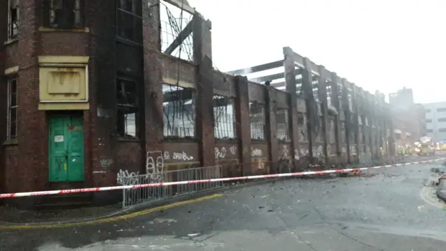 Building fire in Leicester