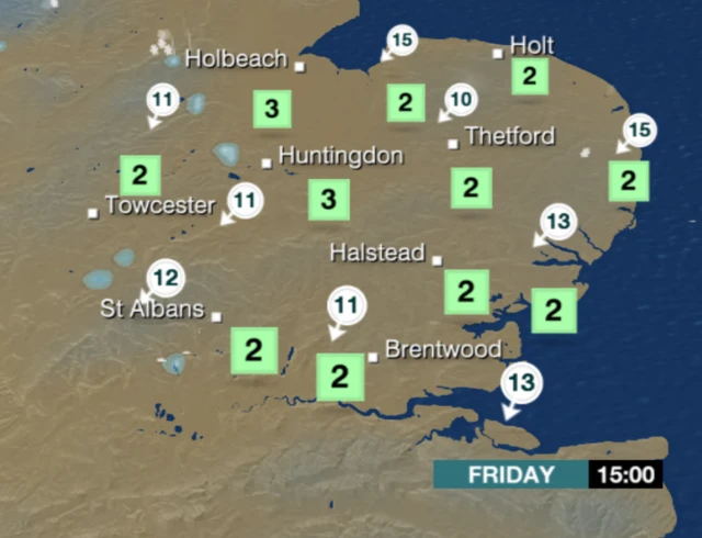 Weather chart for 15:00 Friday