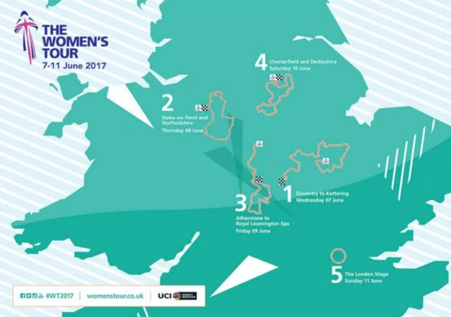 The Women's Tour map