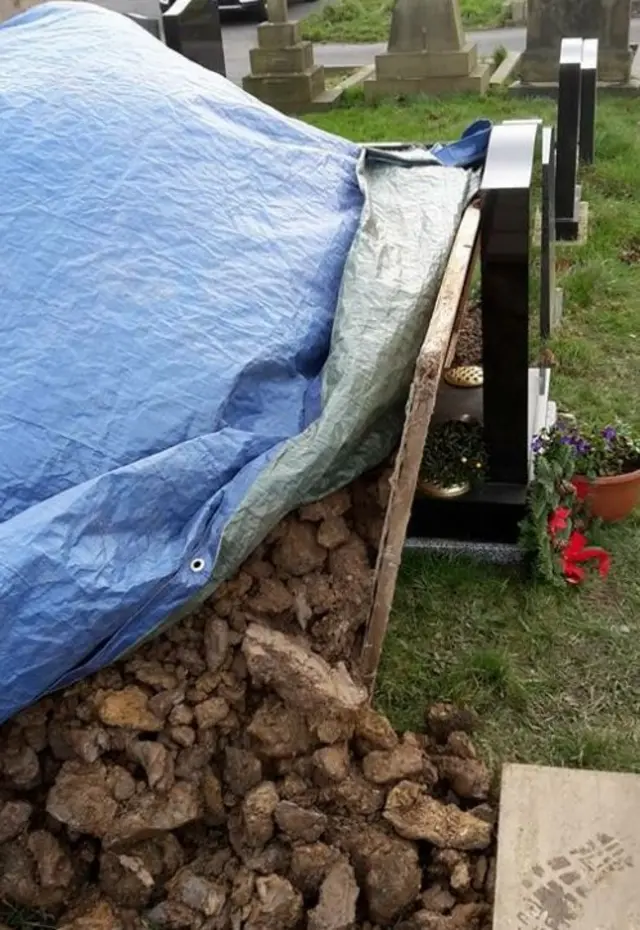 Rubble on graves