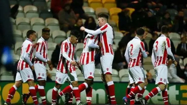 Players celebrating one of the goals at Preston