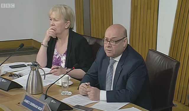 Labour MSP Johann Lamont and SNP MSP James Dornan