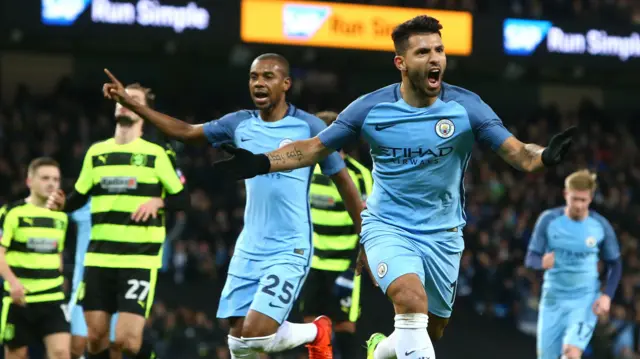 Aguero celebrates