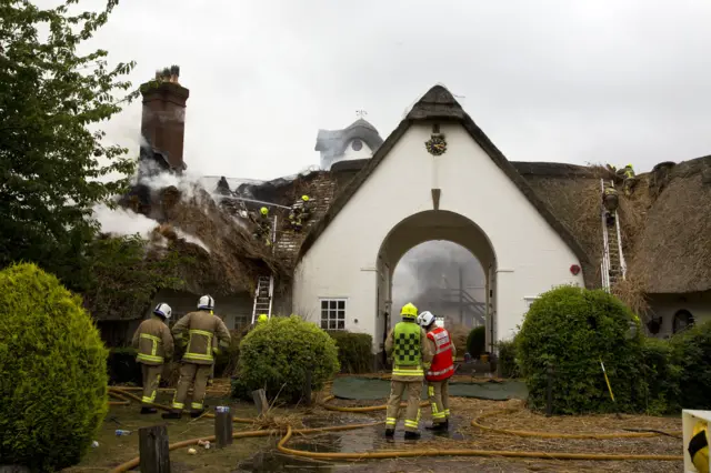 House damaged by fire