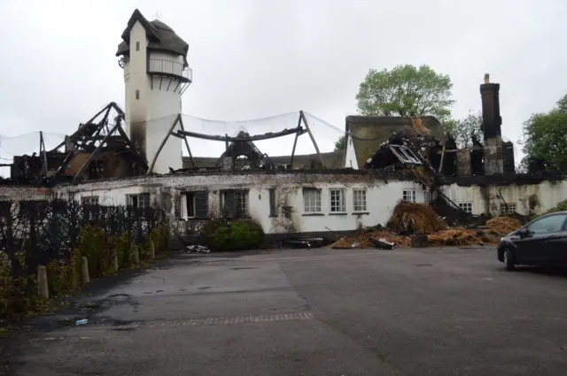 Fire damage to house