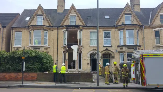 Firefighters at scene of explosion